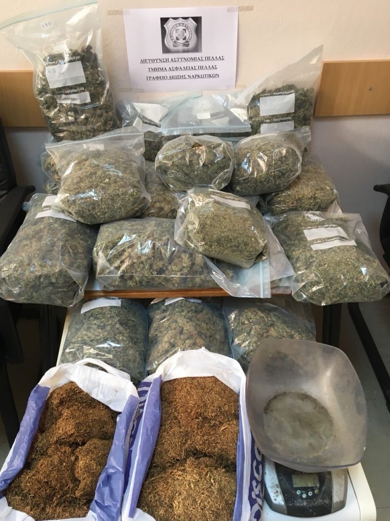 Συλλήψεις σε Πέλλα και Χαλκιδική για παραβάσεις της νομοθεσίας περί ναρκωτικών