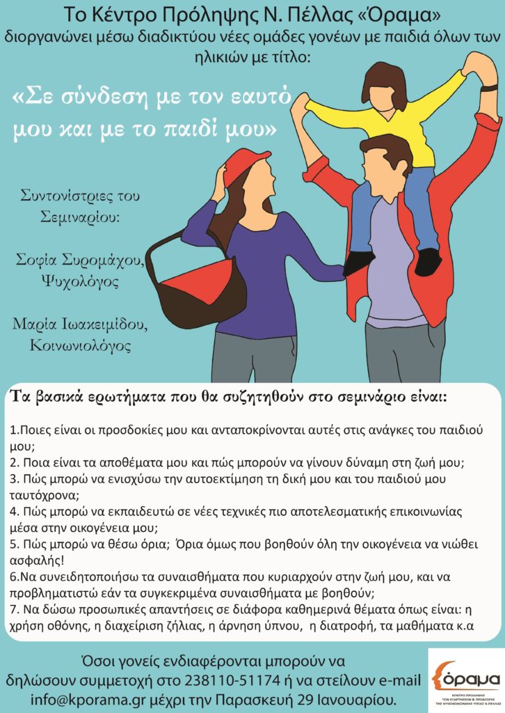 Πρόσκληση σε Ομάδα Γονέων «Σε σύνδεση με τον εαυτό μου και με το παιδί μου»