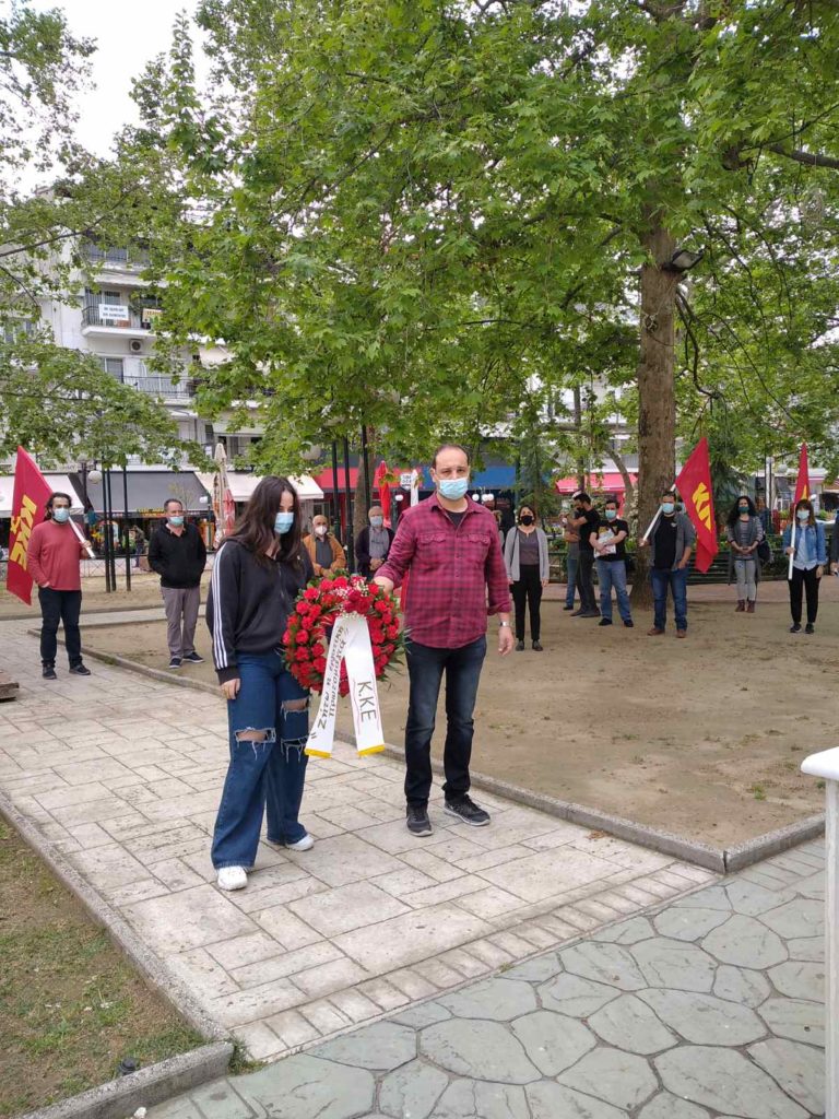 1η ΜΑΗ - ΚΑΤΑΘΕΣΗ ΣΤΕΦΑΝΙΟΥ κ ΕΞΟΡΜΗΣΗ του ΚΚΕ στα ΓΙΑΝΝΙΤΣΑ