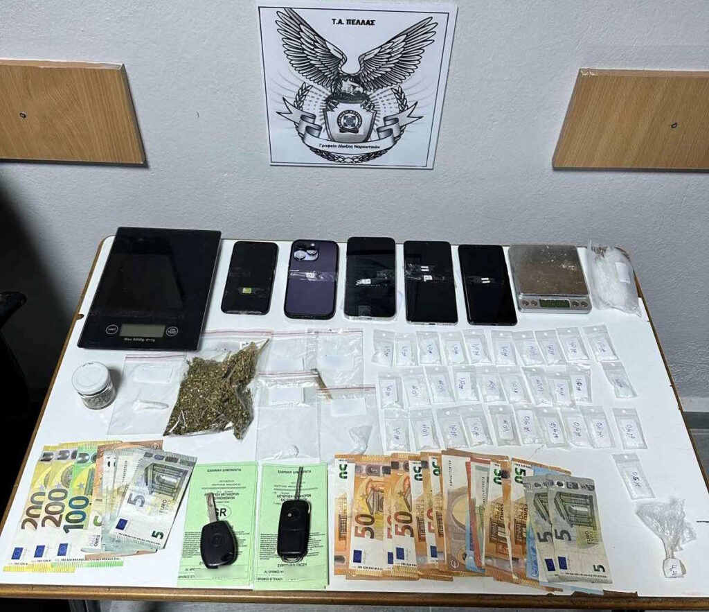 Από το Τμήμα Ασφάλειας Πέλλας εξαρθρώθηκαν δύο εγκληματικές ομάδες διακίνησης ναρκωτικών