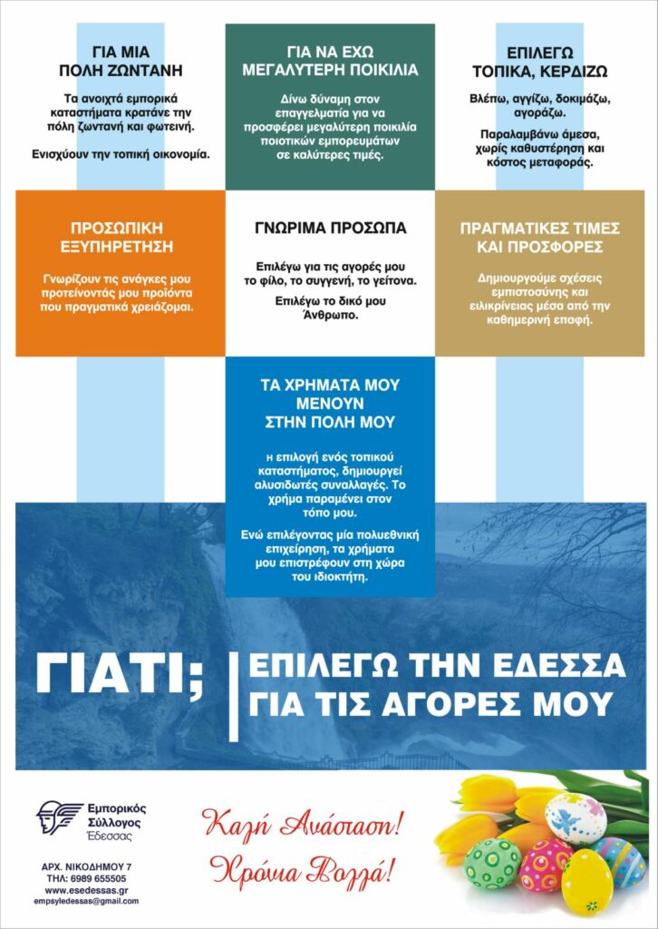 Ενημερωτική δράση Εμπορικού Συλλόγου Έδεσσας. Αγαπώ την πόλη μου - στηρίζω την αγορά της!