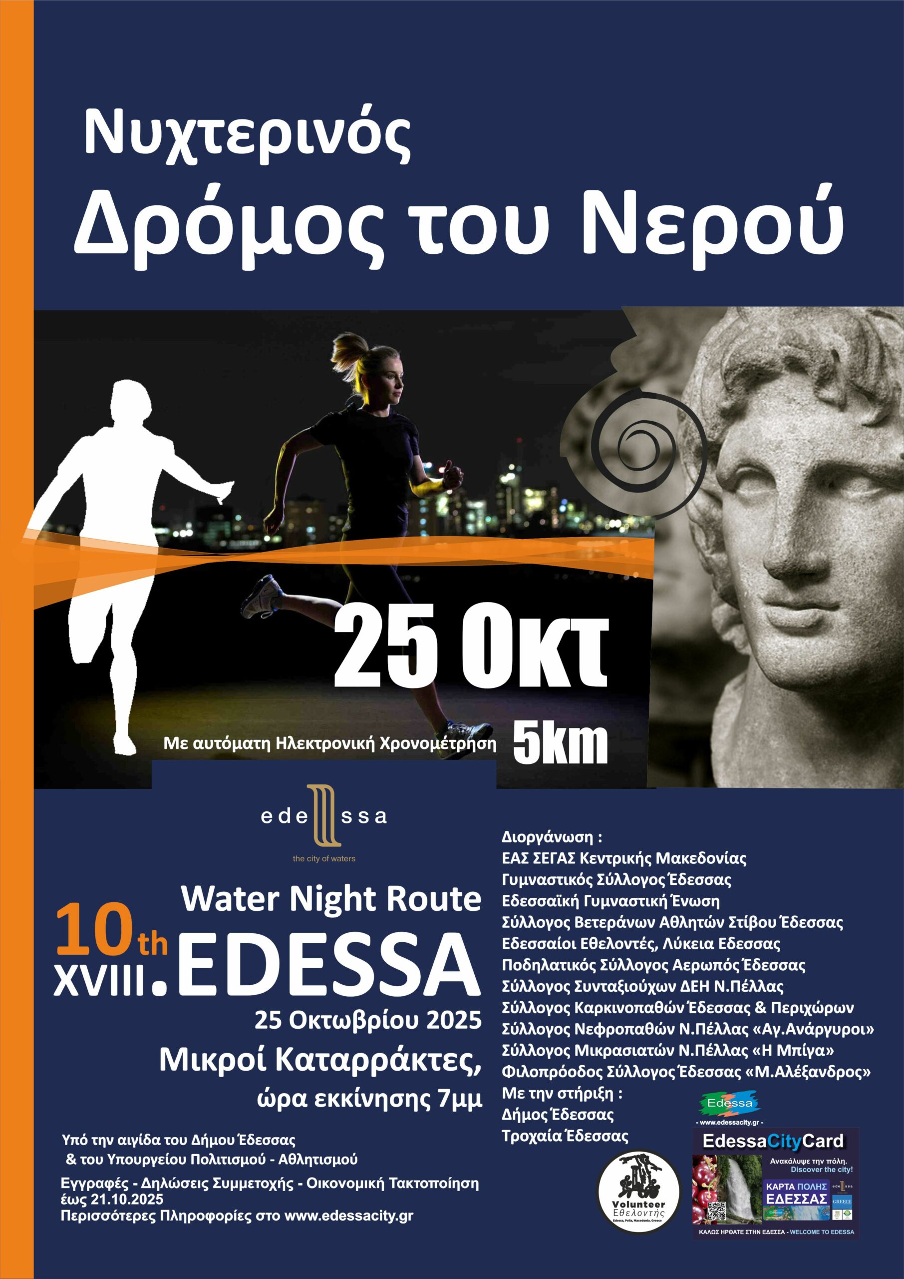 10ος Νυχτερινός Δρόμος Νερού Έδεσσας 2025